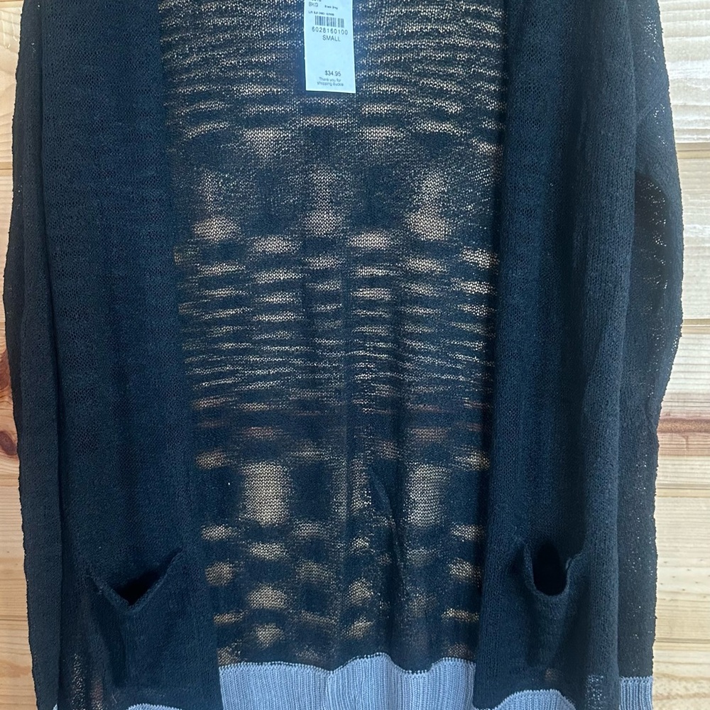 Elegant Black Open-Front Sweater
